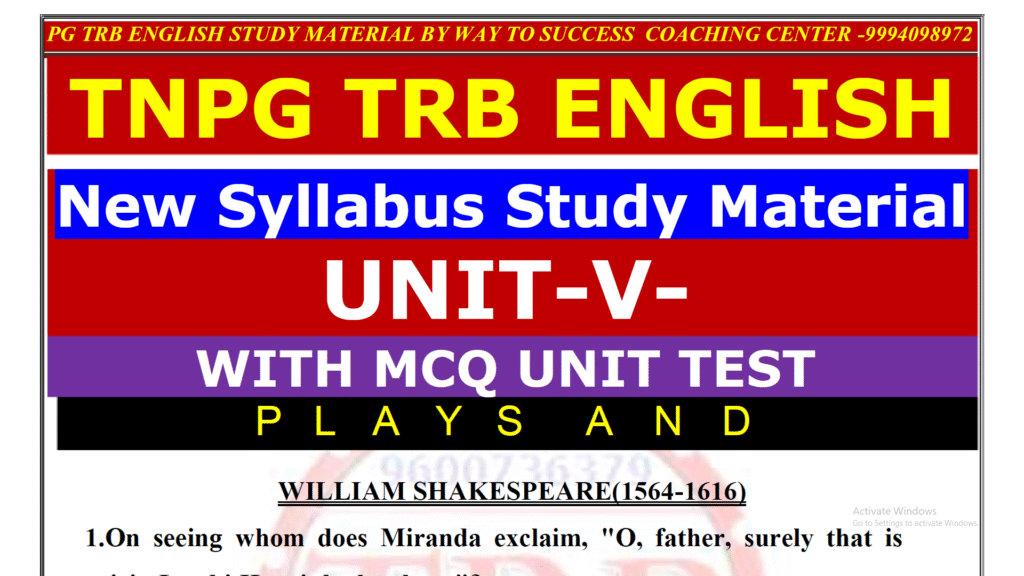 Pg Trb New Syllabus Unit 5 Question Answer Full Study Materials