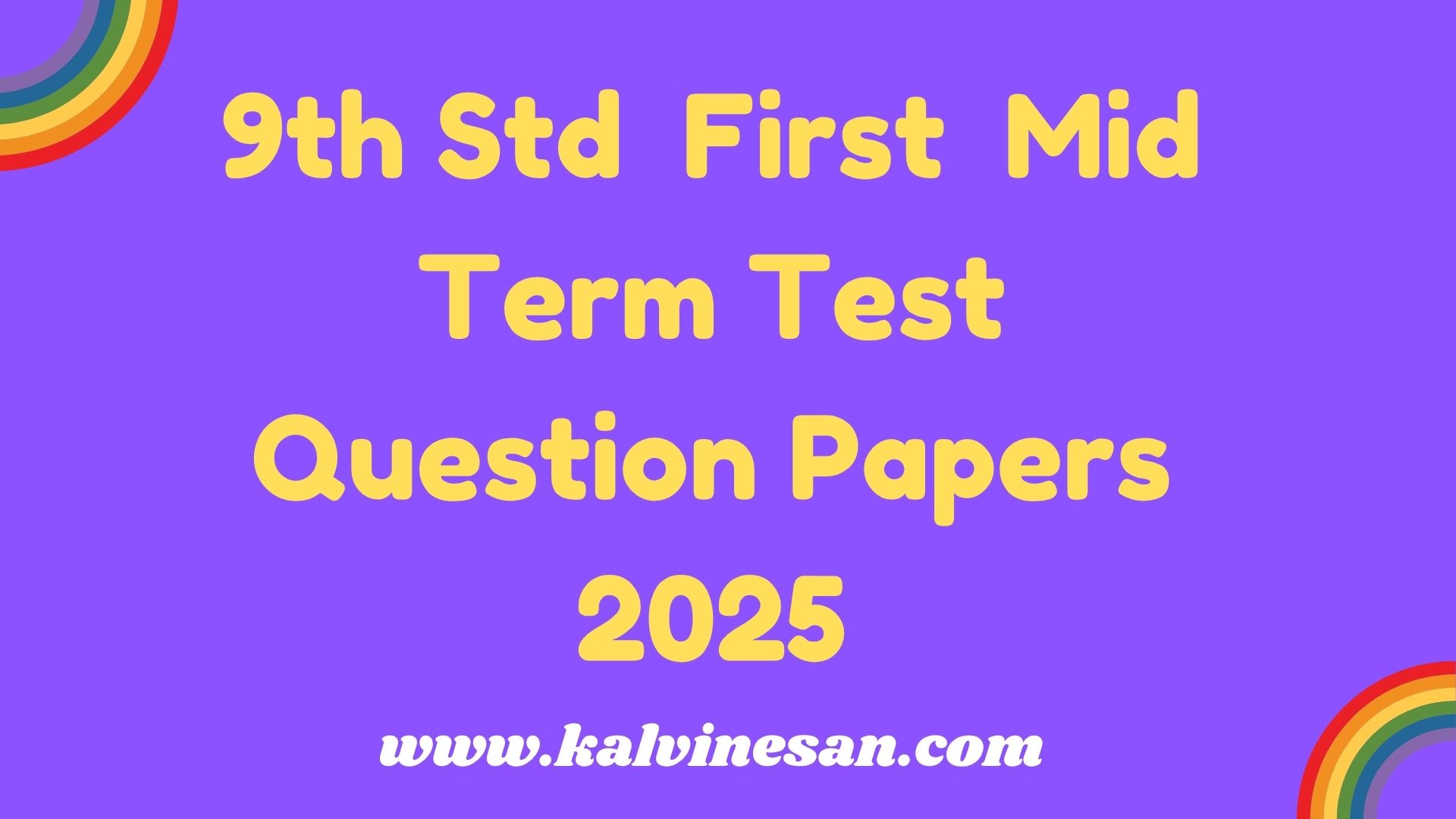 9th Std First Mid Term Test Question Papers 2025 Kalvi Nesan